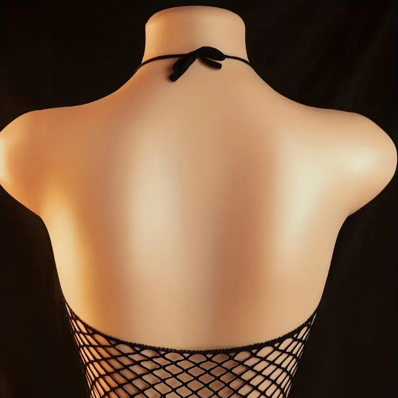 Popular European and American style, foreign trade erotic underwear, sexy one-piece netting, popular gradient color, hollow see-through passion