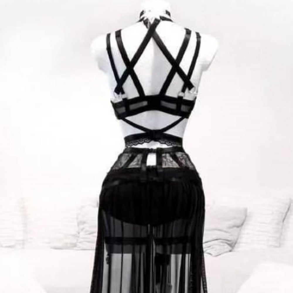 European and American sexy underwear, straps, sexy dresses, with chest pads, beautiful gauze skirts, small vests, 2024 new violence