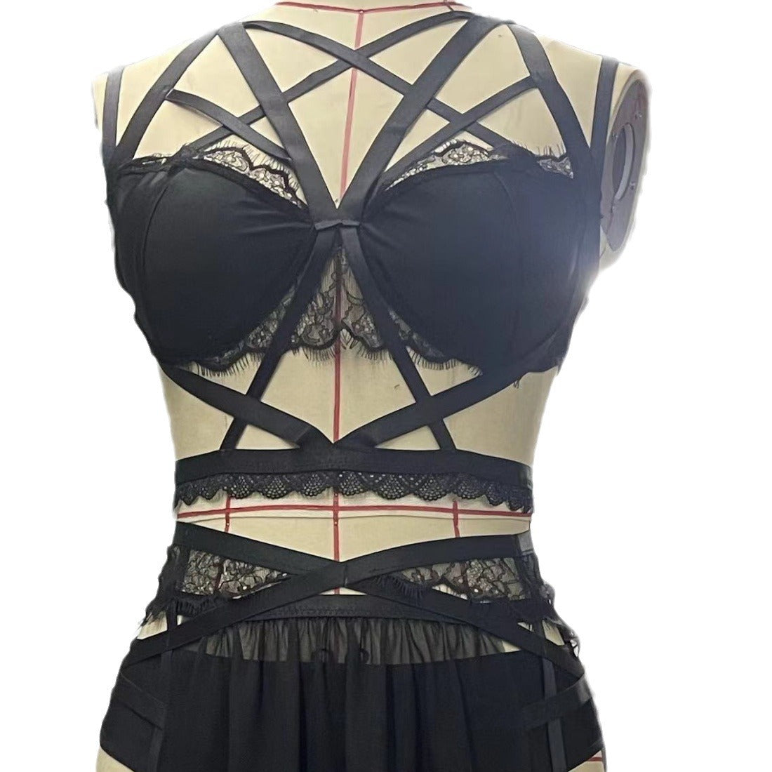 European and American sexy underwear, straps, sexy dresses, with chest pads, beautiful gauze skirts, small vests, 2024 new violence