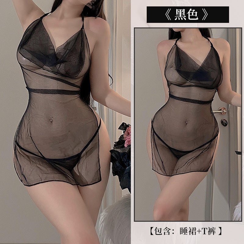 New Plus Size Pan Jinlian Sexy Temptation Mesh Belly Pocket Pajamas Erotic Lingerie Passion Hot Set Available Wholesale