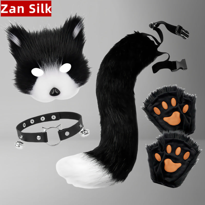 Halloween set of animal claws plush gloves fox ears cos animal ears and animal tail erotic accessories female mask tail