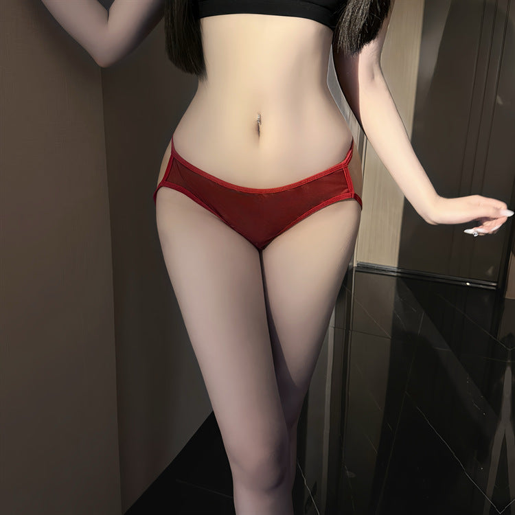 Bells will ring sexual emotional fun thongs women’s open crotch panties free to take off convenient chain bondage