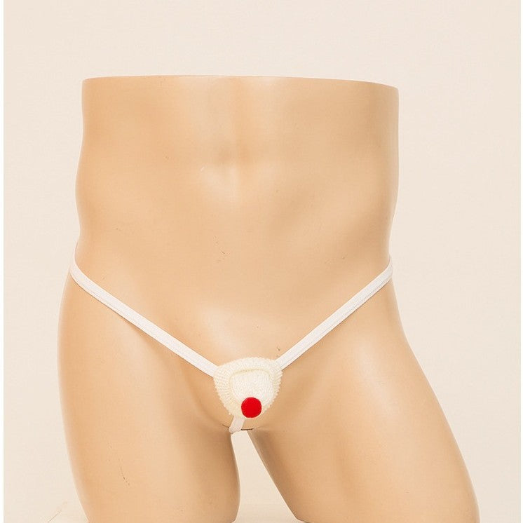 Cross-border men’s Santa hat sexy underwear cut-out thong men’s sexy men’s sexy underwear - Sexy lingerie