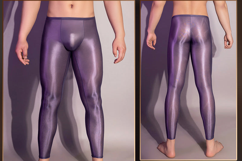 Men’s passionate underwear erotic stockings jj set pantyhose gay sexy oily tight temptation 7180 - ◆Oil shiny ice