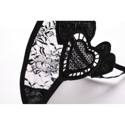 Image of Luxury Korean women's underwear ultra-thin transparent heart-shaped sexy underwear ladies lace thong T pants 902