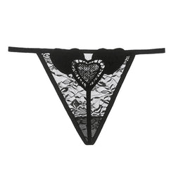 Image of Luxury Korean women's underwear ultra-thin transparent heart-shaped sexy underwear ladies lace thong T pants 902