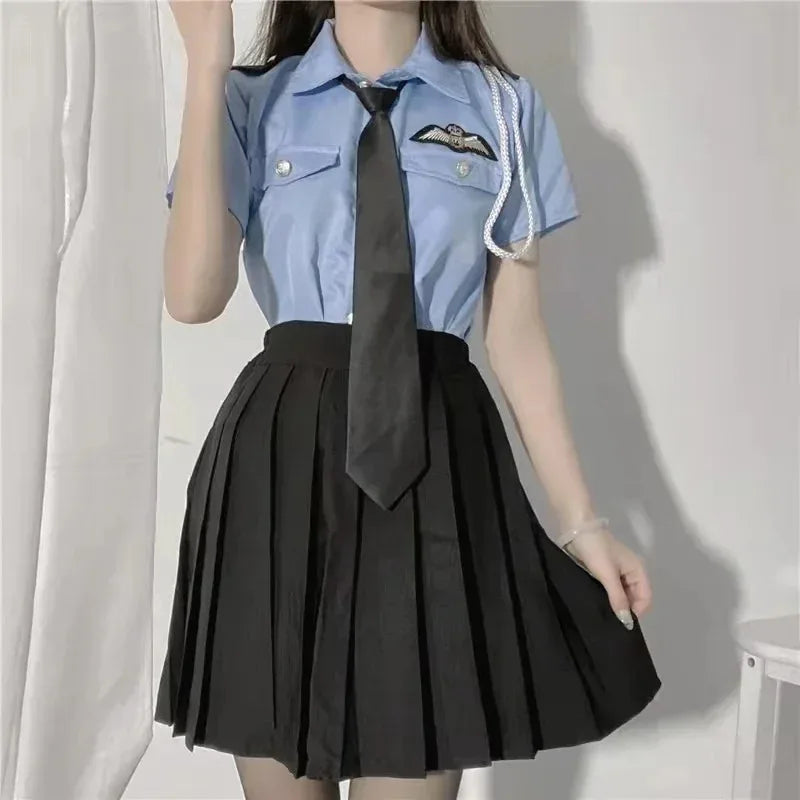 2025 New Z Police Stewardess Cosplay Costumes Womens Sexy Anime Cosplay Lingerie Sailor Uniform Sexy Skirt for Sex Role