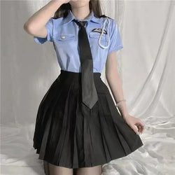 Image of 2025 New Z Police Stewardess Cosplay Costumes Womens Sexy Anime Cosplay Lingerie Sailor Uniform Sexy Skirt for Sex Role