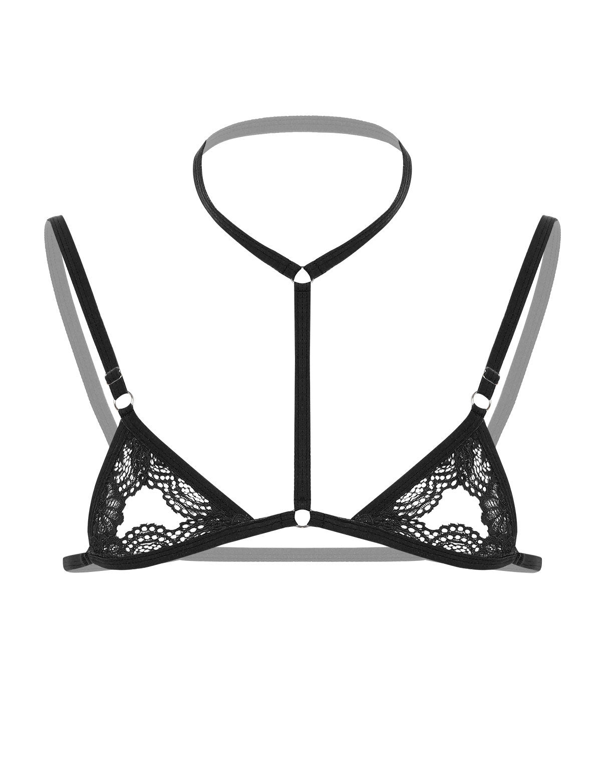Men's sexy lingerie lace three-point bra pajamas sheer panties temptation pure desire sexy bed set