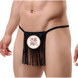 Image of men's sexy tassel thong library erotic lingerie pseudo-niang panties jj bag bag see-through mesh panties