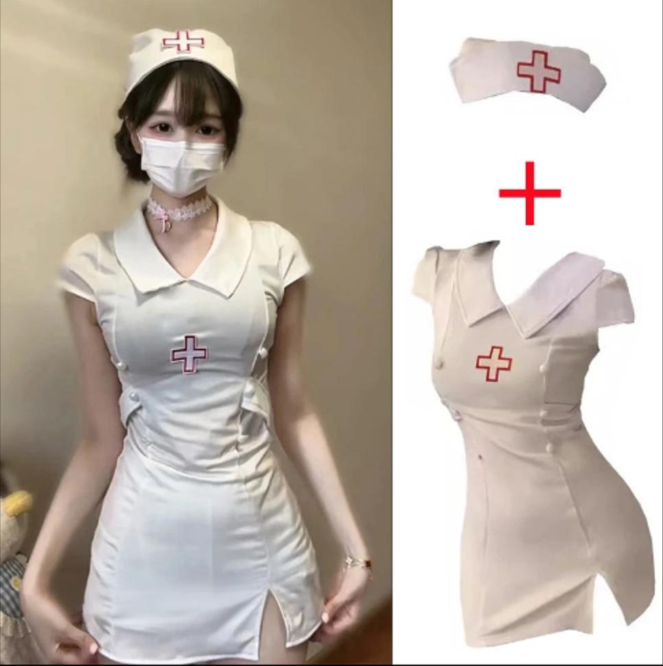 Dark Devil Halloween Cosplay Costume Sexy Devil Nurse Uniform Set Black White Women's Dresses For Halloween Role-playing Suits