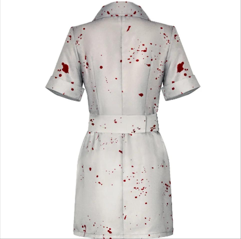 Halloween Costume Women Nurse Cosplay Silent Hill Remake Horror Zombie Nurse Cosplay Dress Uniform Set Performance Costumes 2024
