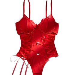 Image of 7137 cross-border foreign trade new European and American pure desire lace side strap love diamond buckle cross sex fun