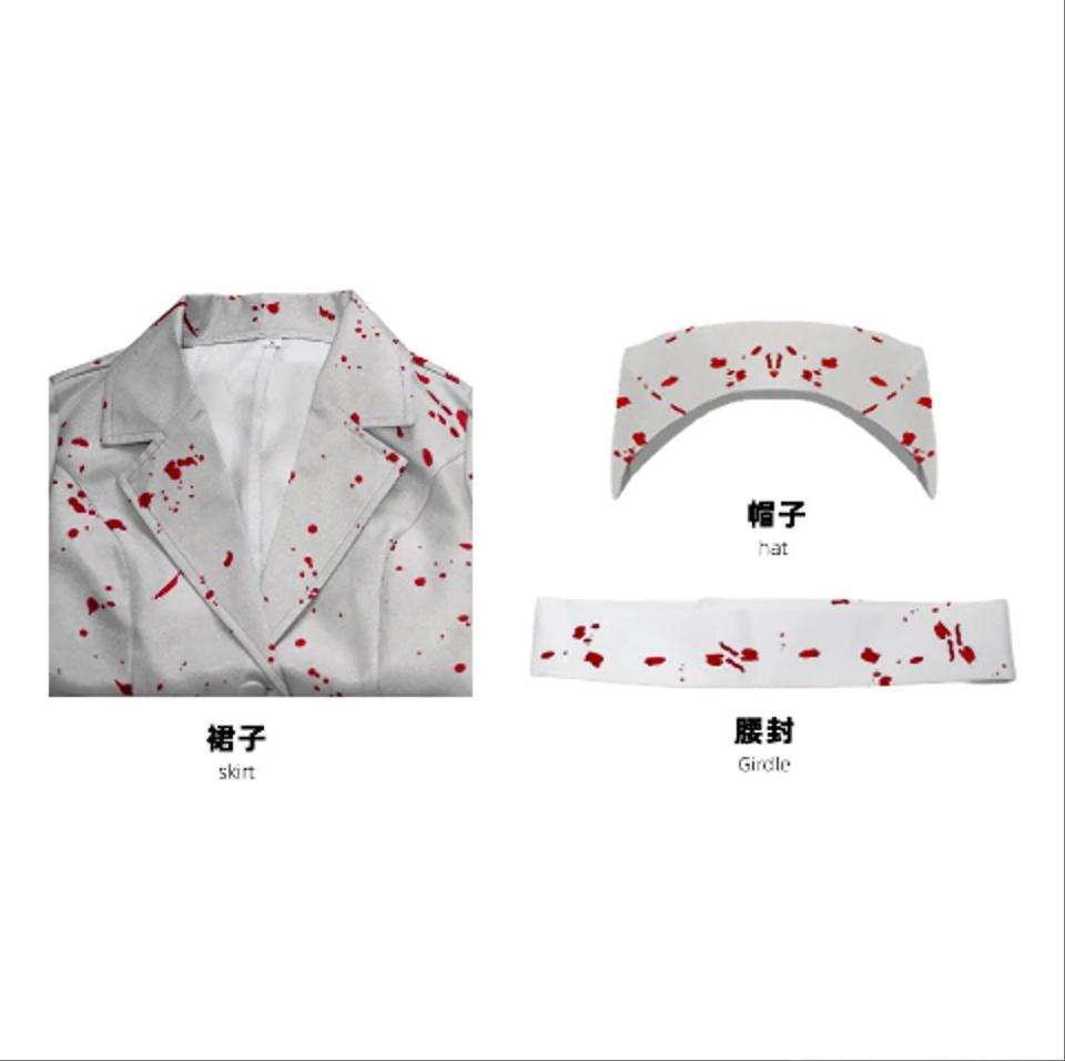 Image of Halloween Costume Women Nurse Cosplay Silent Hill Remake Horror Zombie Nurse Cosplay Dress Uniform Set Performance Costumes 2024