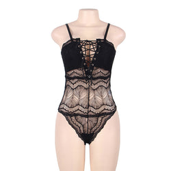 Image of Europe and the United States Plus Size Erotic Underwear Suspenders Tie Deep V One-piece Underwear Foreign Trade Wholesale Amazon 80630