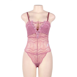 Image of Europe and the United States Plus Size Erotic Underwear Suspenders Tie Deep V One-piece Underwear Foreign Trade Wholesale Amazon 80630