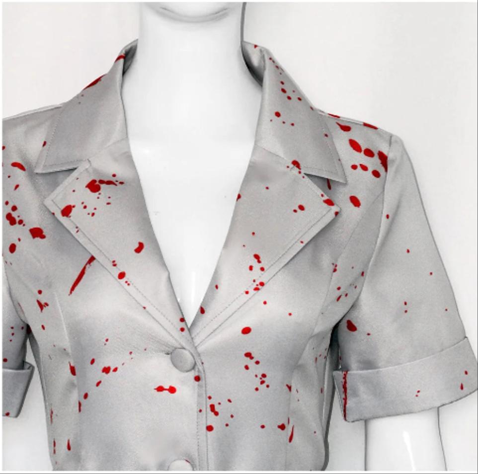 Image of Halloween Costume Women Nurse Cosplay Silent Hill Remake Horror Zombie Nurse Cosplay Dress Uniform Set Performance Costumes 2024