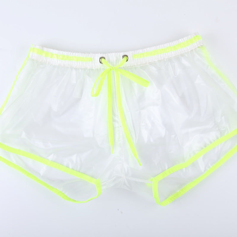 European and American Men's Transparent Erotic Underwear PVC Men's Sexy Panties See-through Skin-friendly Close-fitting Sexy Shorts Foreign Trade