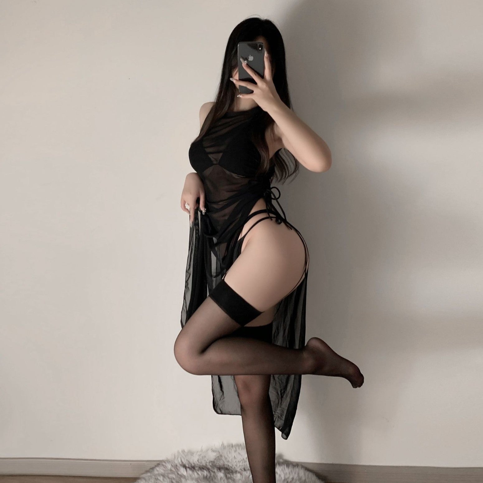 Halloween Devil's Night Long Cover-up Solid Beach Skirt Bra Cushion Bikini Erotic Lingerie One Piece Drop Delivery