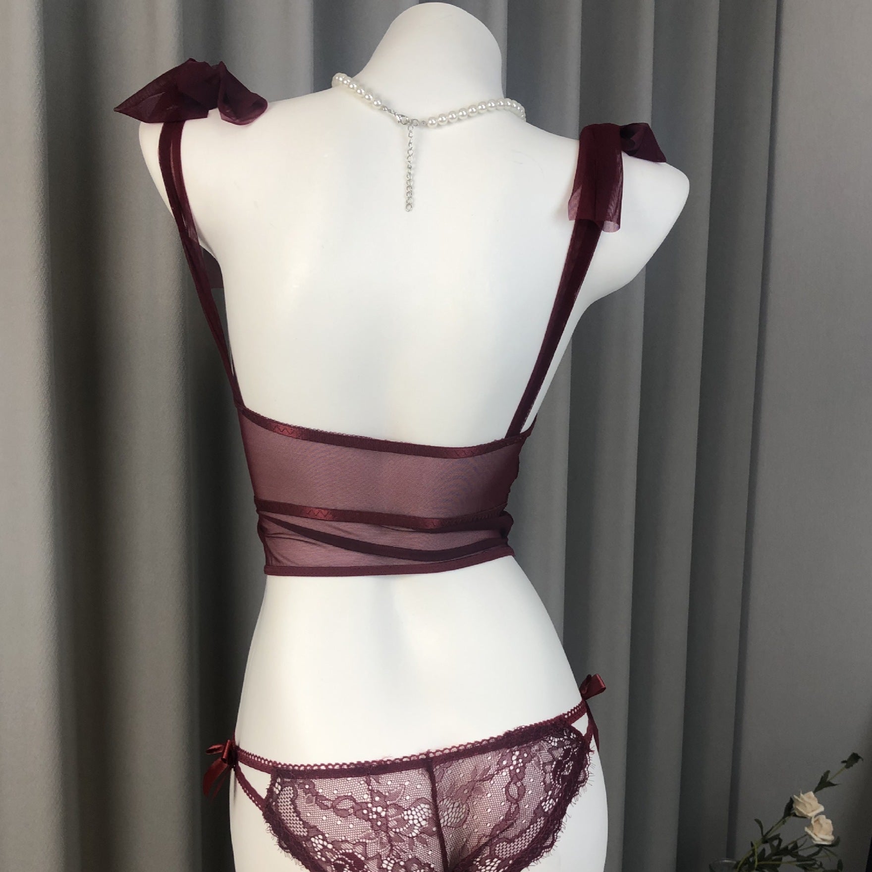 Image of Sexy lingerie bed flirting vest set 2025 new pajamas small breasts show big sexy no clothes temptation