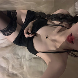 Image of Lin Linting Sexual Emotional Fun Lingerie Backless Pajamas Small Breasts Temptation Open File Uniform Passion Free Skirt 2048
