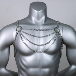 Image of A variety of hip-hop hip-hop erotic clothing, men's necklaces, short clavicle chains, personality wear, corseted clothes