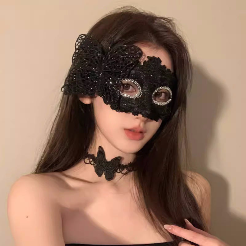 Makeup Masquerade Party Sexy Half Face Makeup Woman Half Face Sex Lace Mask Halloween Feather Face Mask