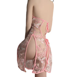 Image of Three o'clock at night, erotic underwear, feminine pajamas, embroidered transparent cheongsam suit, uniform, temptation, role-playing, Europe and America