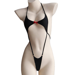 Image of New Erotic One-piece Women's Clothes Ice Silk Slim Swimsuit Sexy Temptation Dead Reservoir Water Pure Desire Bikini Set 4032