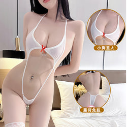 Image of New Erotic One-piece Women's Clothes Ice Silk Slim Swimsuit Sexy Temptation Dead Reservoir Water Pure Desire Bikini Set 4032