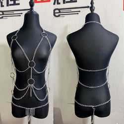 Image of adult alternative sm erotic lingerie accessories metal chain clothes uniform temptation hollow bondage pure lust sexy sassy
