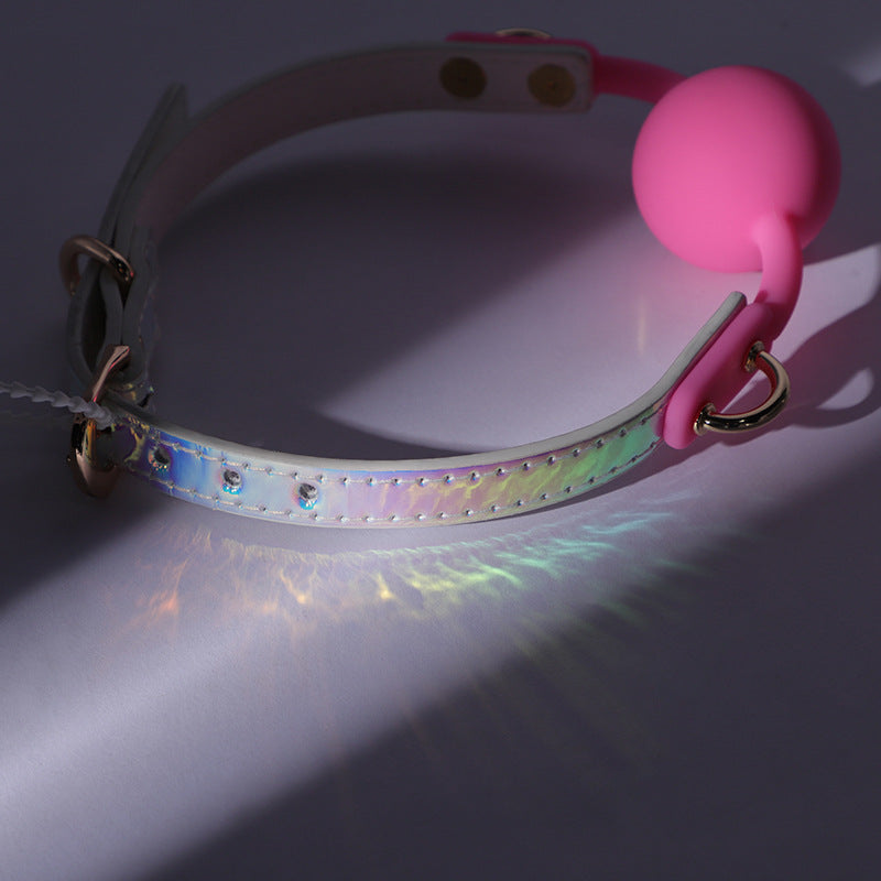 SM Erotic Femdom Alternative Toy Bondage Erotic Mouth Ball Silicone Laser Lock Buckle Laser SM Mouth Plug Training