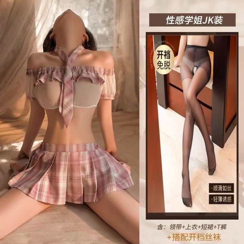 Image of Erotic underwear sexy student costume jk uniform sailor temptation hot character pretend to be pure desire cloud pajamas without taking off the girl