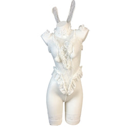 Image of Gardenia Sex Lingerie Bunny Girl Cute Lace One-piece Slim Sheer Strap Bundle Set Wholesale 8012