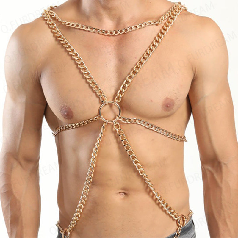 A variety of hip-hop hip-hop erotic clothing, men's necklaces, short clavicle chains, personality wear, corseted clothes