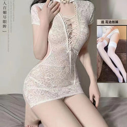 Image of Erotic underwear uniform temptation free lace passion suit pure desire wrap hip midnight charm small chest bed cheongsam