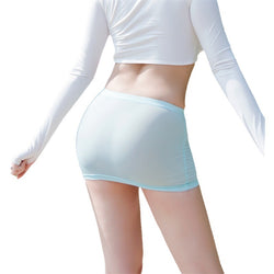 Image of Erotic lingerie uniform pure desire to take off miniskirt sexy see-through ultra-thin ice silk skirt hip skirt transparent temptation