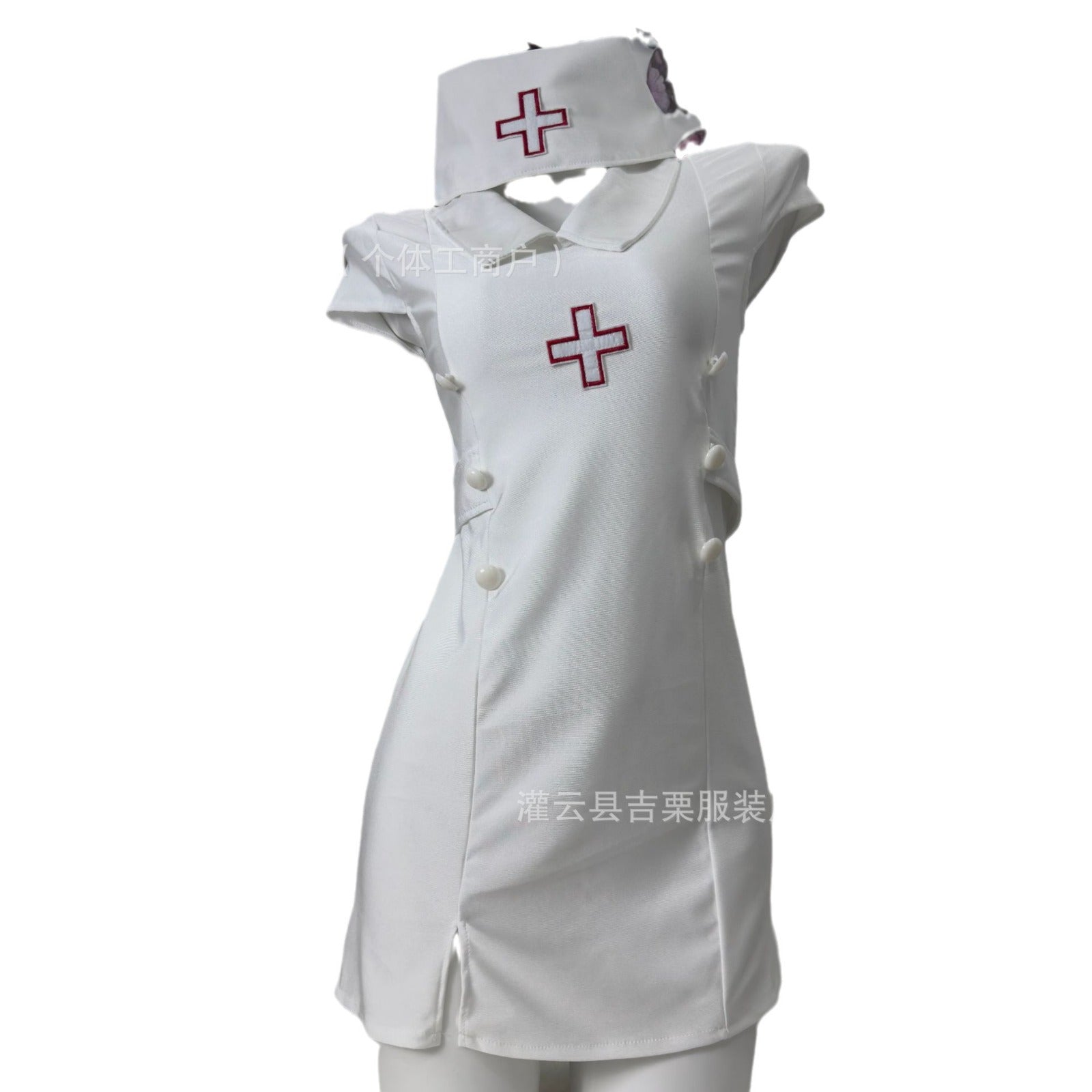 Ji Li sex fun underwear hot nurse uniform cosplay pure desire side slit buttocks skirt skirt without taking it off on the bed