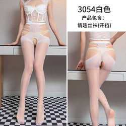 Image of Night love pavilion erotic stockings thin sheer open pantyhose open crotch free to take off see-through pantyhose cat face stockings 3054