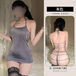 Image of Lin Linting Sexual Emotional Fun Lingerie Backless Pajamas Small Breasts Temptation Open File Uniform Passion Free Skirt 2048