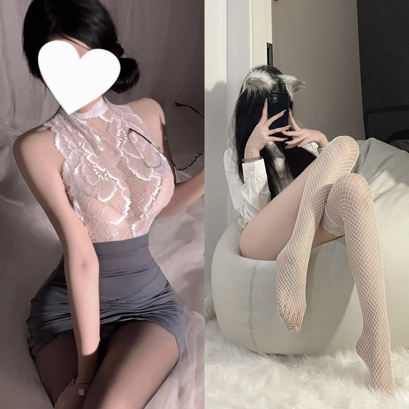 Image of Erotic underwear, flight attendant, secretary, buttocks, skirt, passionate temptation, sexy cut-out uniform, free OL cosplay set