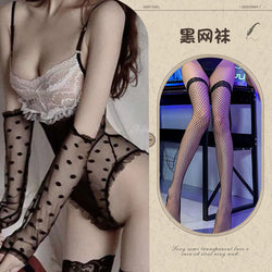 Image of Charming sex erotic lingerie integrated bunny girl lace stripless seduction set uniform passionate sex nightdress