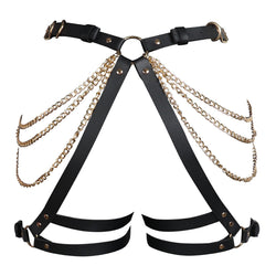Image of fashion alternative sm bondage pants leather adult bondage bondage clothes couple leggings chain accessories sex products wholesale