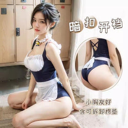 Image of Shuo Yao erotic underwear female one-piece passion adult sexy maid maid chef uniform seduction set 619