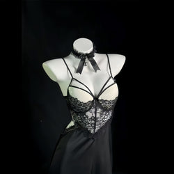 Image of Liu broke the long nightdress women's autumn ice silk temptation plus-size sexy underwear pure desire style sundress loungewear