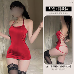 Image of Lin Linting Sexual Emotional Fun Lingerie Backless Pajamas Small Breasts Temptation Open File Uniform Passion Free Skirt 2048