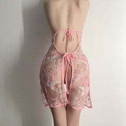 Image of Three o'clock at night, erotic underwear, feminine pajamas, embroidered transparent cheongsam suit, uniform, temptation, role-playing, Europe and America