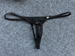 Image of [factory] gay loose ice silk men's Thong pants low waist leaky J underwear sex men's thong