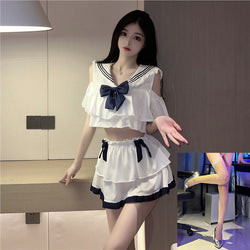 Image of Erotic lingerie maid costume small breasts big Japanese student costume pure desire temptation pajamas pure love sexy JK uniform girl