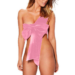 Image of foreign trade ebay european and american adult one-piece erotic underwear sexy bareback three-point one-piece christmas dress big red bow